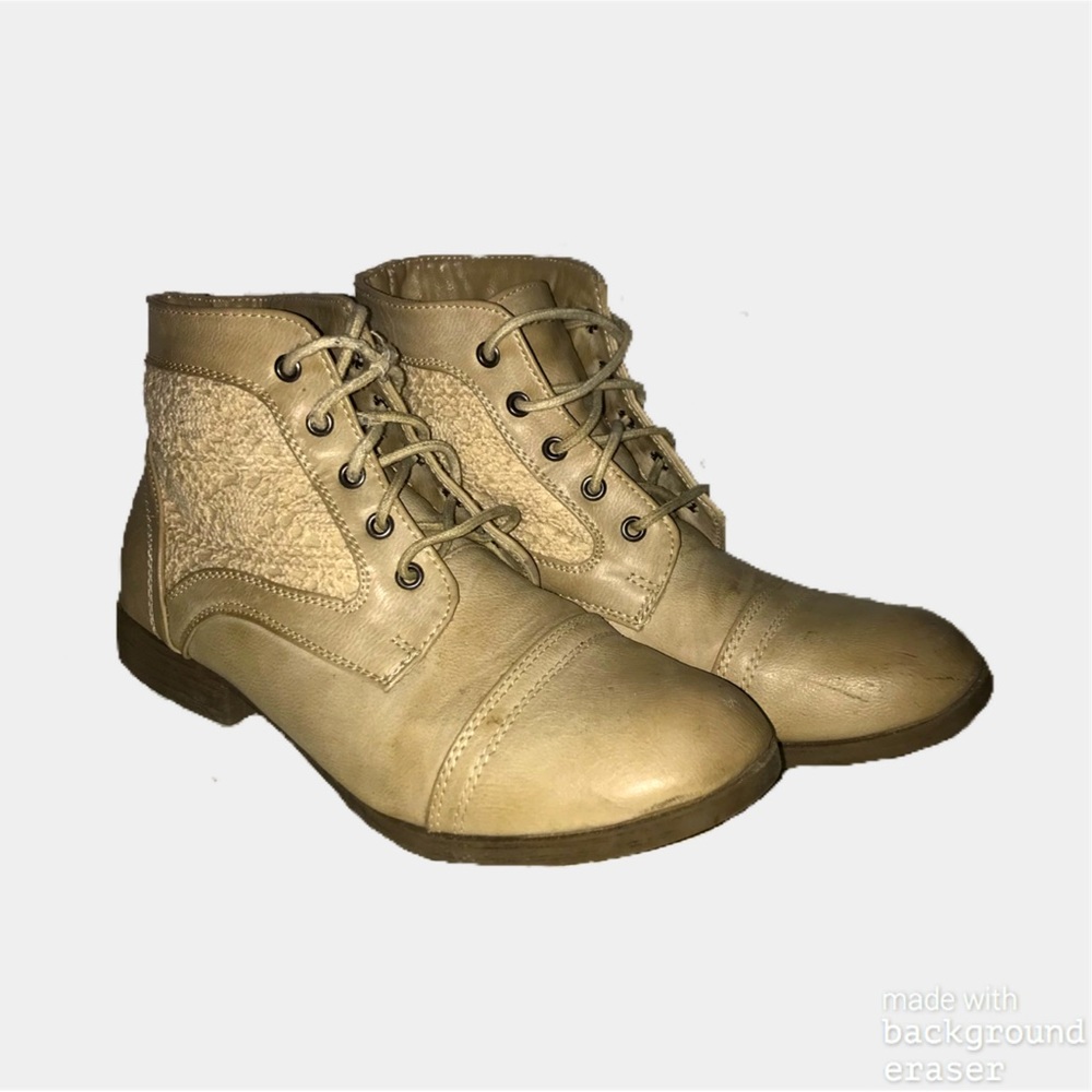 Size 8.5 Ankle Beige Boots